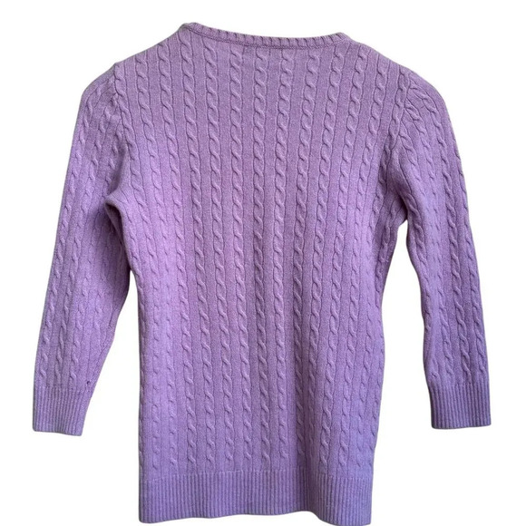 J. Crew Italian Cashmere Light Purple Small Cable Knit Sweater Size XS - Picture 2 of 6